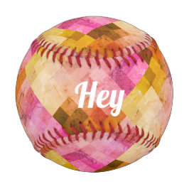 Hey Pink Wasserfarbe Geometrisches Muster Baseball