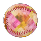 Hey Pink Wasserfarbe Geometrisches Muster Baseball (Vorderseite Links)