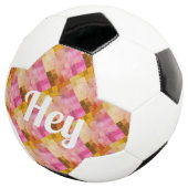 Hey Pink Wasserfarbe Geometrisches Muster Fußball (Dreiviertel)