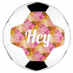 Hey Pink Wasserfarbe Geometrisches Muster Fußball