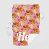 Hey Pink Wasserfarbe Geometrisches Muster Golfhandtuch (Insitu)