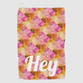Hey Pink Wasserfarbe Geometrisches Muster Golfhandtuch (Vorderseite)