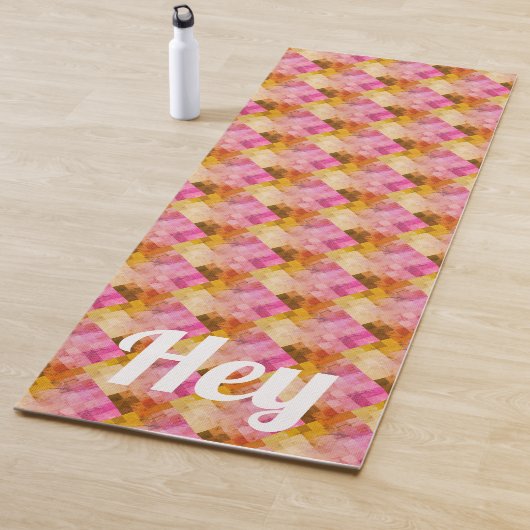 Hey Pink Wasserfarbe Geometrisches Muster Yogamatte (Beispiel)