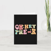 Hey, Pre K Groovy zurück zur Schule glücklich erst Karte (Vorderseite)