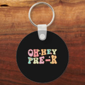 Hey, Pre K Groovy zurück zur Schule glücklich erst Schlüsselanhänger (Rückseite)