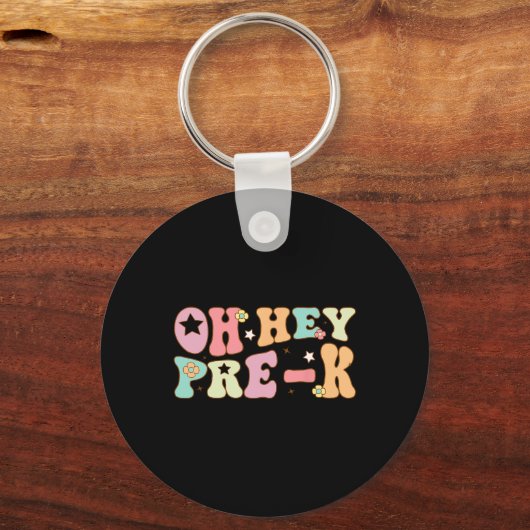 Hey, Pre K Groovy zurück zur Schule glücklich erst Schlüsselanhänger (Rückseite)