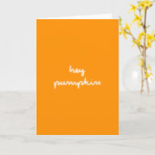 Hey Pumpkin | Halloween Fall Modern Neon Orange Karte (Gelbe Blume)