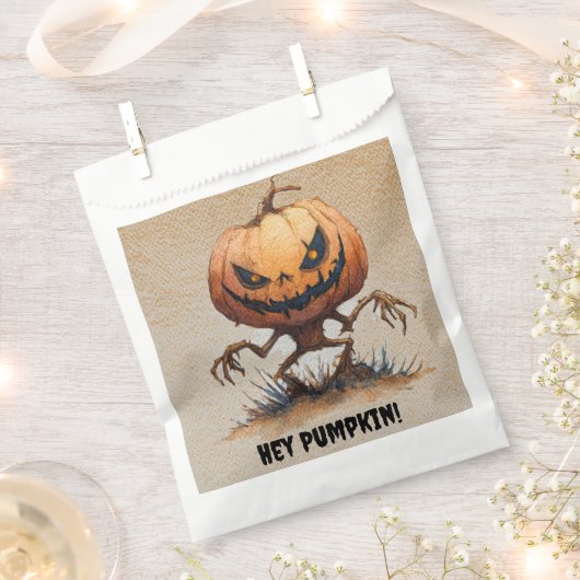 Hey Pumpkin | Halloween Spooky Favor Bags Geschenktütchen (Ausgeschnitten)