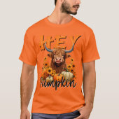 Hey Pumpkin Highland Cow Fall Harvest T-Shirt (Vorderseite)