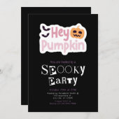 Hey Pumpkin Jack Moderner Minimalistischer Hallowe Einladung (Vorne/Hinten)