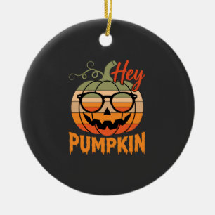Hey Pumpkin Retro Halloween Sonnenbrille Keramik Ornament
