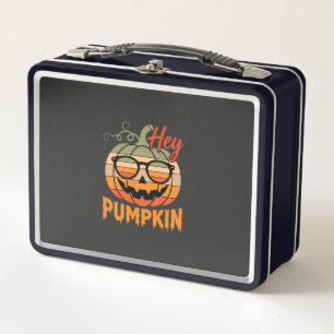Hey Pumpkin Retro Halloween Sonnenbrille Metall Brotdose