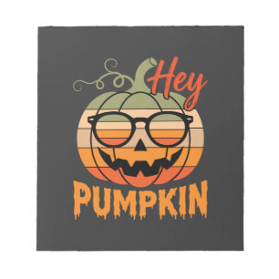 Hey Pumpkin Retro Halloween Sonnenbrille Notizblock