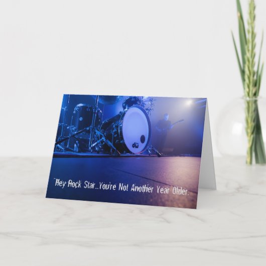 Hey Rock Star Musician Birthday Card Karte (Vorderseite)