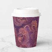 Hey Rosegold Floral AI art Pappbecher (Rückseite)