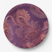 Hey Rosegold Floral AI art  Pappteller (Vorderseite)