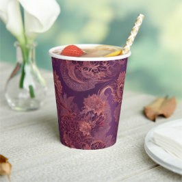 Hey Rosegold Floral AI-Kunst Pappbecher