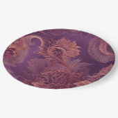 Hey Rosegold Floral AI-Kunst Pappteller (Schrägansicht)