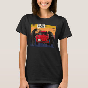 Hey Schau Ein Menü Camping Camper, Retro Vintage L T-Shirt