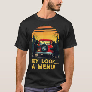 Hey Schau Ein Menü Lustiger Wanderer Camping Campe T-Shirt