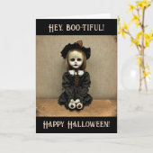 Hey, schön! Frohe Halloween! Karte (Gelbe Blume)