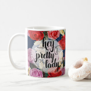 Hey Schöne Dame Dramatische Vintage-Aquarell-Rosen Kaffeetasse