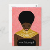 Hey schöne schwarze Frau mit einer Tribal-Nekklace Postkarte (Vorne/Hinten)