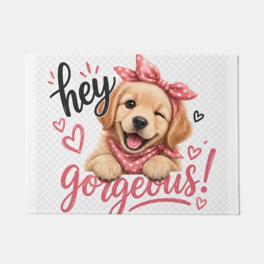 Hey Schönes Süßes Hund Design Fußmatte (Vorderseite)
