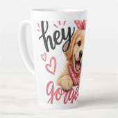 Hey Schönes Süßes Hund Design Milchtasse (Linke Ecke)