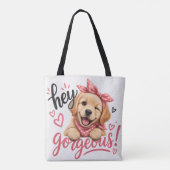 Hey Schönes Süßes Hund Design Tasche (Rückseite)