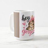 Hey Schönes Süßes Katzen-Design Kaffeetasse (Vorderseite Links)