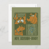Hey Scooby-Doo Tribal Square Grafik Postkarte (Vorne/Hinten)