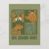 Hey Scooby-Doo Tribal Square Grafik Postkarte (Vorderseite)