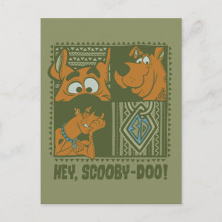 Hey Scooby-Doo Tribal Square Grafik Postkarte