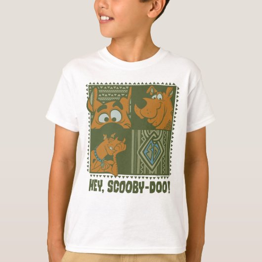 Hey Scooby-Doo Tribal Square Grafik T-Shirt (Vorderseite)