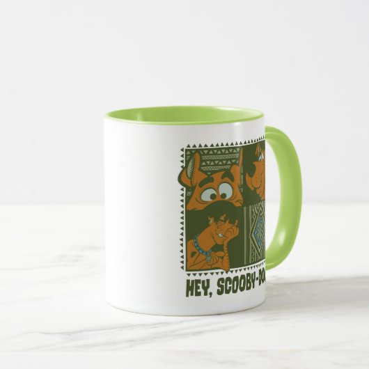 Hey Scooby-Doo Tribal Square Grafik Tasse (VorderseiteRechts)