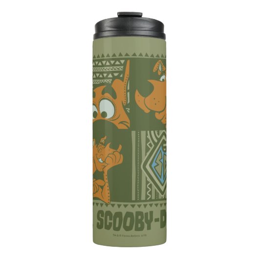 Hey Scooby-Doo Tribal Square Grafik Thermosbecher (Vorderseite)