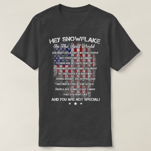 Hey Snowflake in der realen Welt Veteran Military T-Shirt (Design vorne)