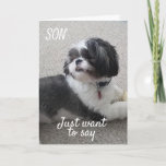 HEY "SON" SAGT PUP "HABE EINEN GLÜCKLICHEN GEBURTS KARTE<br><div class="desc">ZUM **BESTEN SON JE*** GLÜCKLICH GEBURTSTAG!!!!  LIEBE DIESES PUP SO VIEL. VIELEN DANK,  DASS SIE VON EINER MEINER ACHT GESCHICHTEN GESCHAFFEN HABEN!!!</div>