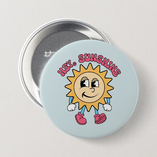 Hey, Sunshine - Summer Vibes Button (Vorne & Hinten)