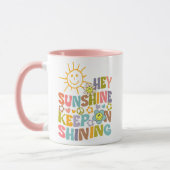 Hey Sunshine, trendy Blume Retro Vegan Tasse (Links)