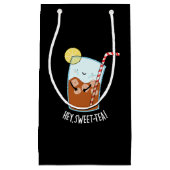 Hey Swee-Tea Funny Sweet Tea Pun Dark BG Kleine Geschenktüte (Vorderseite)
