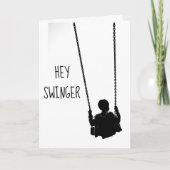 HEY ***SWINGER**** GLÜCKLICH **50.** GEBURTSTAG KARTE (Vorderseite)