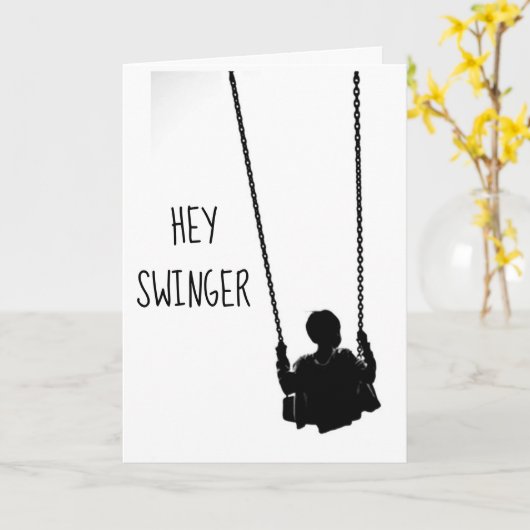 HEY ***SWINGER**** GLÜCKLICH **50.** GEBURTSTAG KARTE (Gelbe Blume)