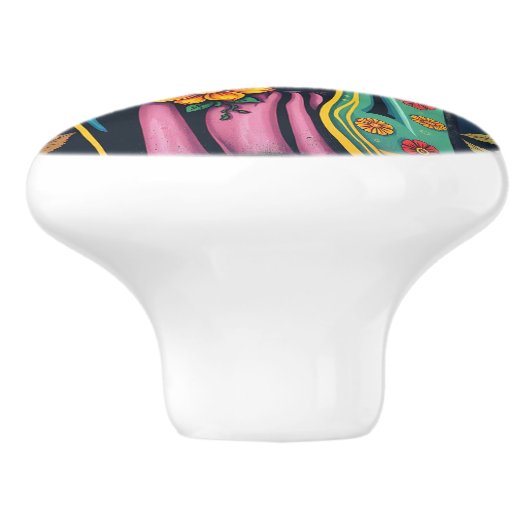 Hey, Taco Lover artsy unique Ceramic Pull Keramikknauf (Seitenansicht)