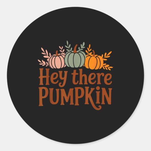 Hey There Pumpkin,trendy Fall Autumn Halloween Ret Runder Aufkleber (Vorderseite)