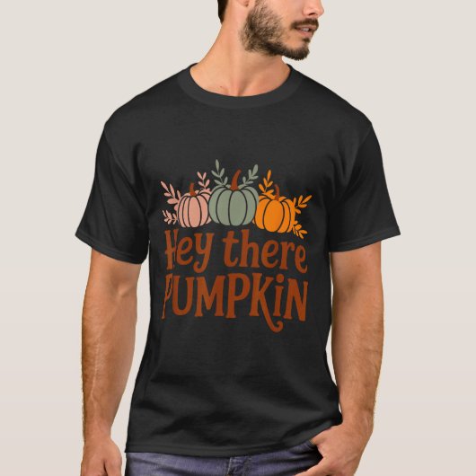 Hey There Pumpkin,trendy Fall Autumn Halloween Ret T-Shirt (Vorderseite)