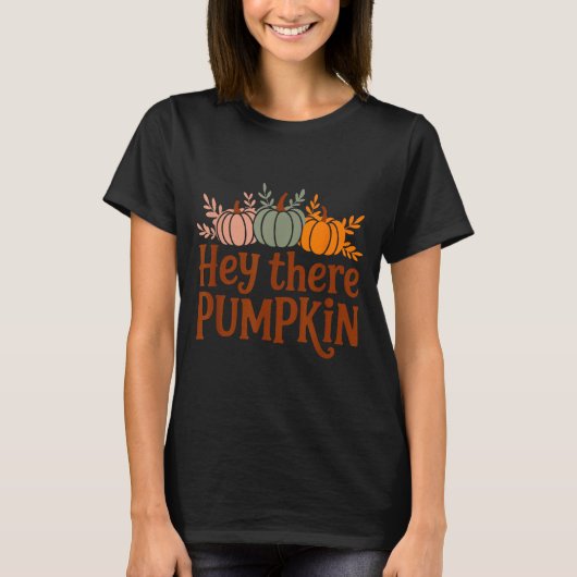 Hey There Pumpkin,trendy Fall Autumn Halloween Ret T-Shirt (Vorderseite)