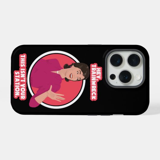 Hey Trainwreck! Schwarzer Hintergrund. iPhone Hülle (Rückseite (Horizontal))