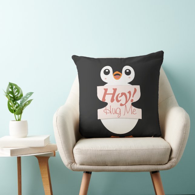 Hey! Umarme mich - Pinguinkostüm Personalisierung Kissen (Stuhl )